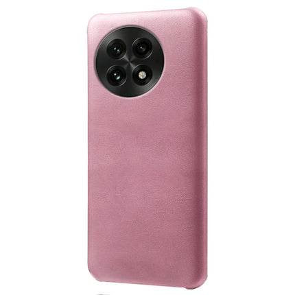 For OnePlus 13 Case Calf Texture PU Leather Hard PC Protective Phone Cover - Rose Gold