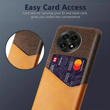 For OnePlus 13 Case PU Leather Card Slot Cloth Texture Hard PC Phone Cover