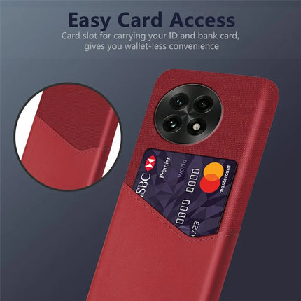 For OnePlus 13 Case PU Leather Card Slot Cloth Texture Hard PC Phone Cover