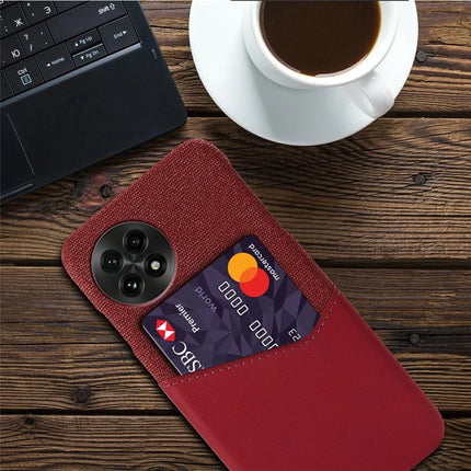 For OnePlus 13 Case PU Leather Card Slot Cloth Texture Hard PC Phone Cover