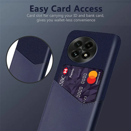 For OnePlus 13 Case PU Leather Card Slot Cloth Texture Hard PC Phone Cover