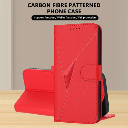 YX0090 For Samsung Galaxy A06 Case Triangle Imprint Leather Phone Cover with Lanyard