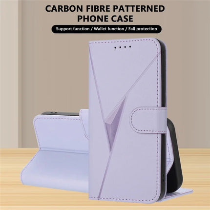 YX0090 For Samsung Galaxy A06 Case Triangle Imprint Leather Phone Cover with Lanyard