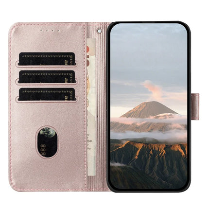 YX0090 For Samsung Galaxy A06 Case Triangle Imprint Leather Phone Cover with Lanyard