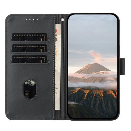 YX0090 For Samsung Galaxy A06 Case Triangle Imprint Leather Phone Cover with Lanyard