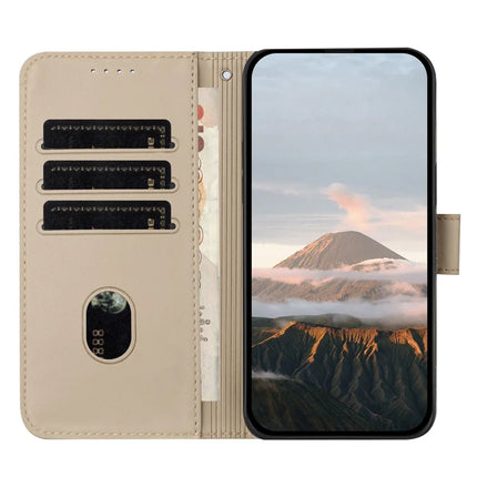 YX0090 For Samsung Galaxy A06 Case Triangle Imprint Leather Phone Cover with Lanyard