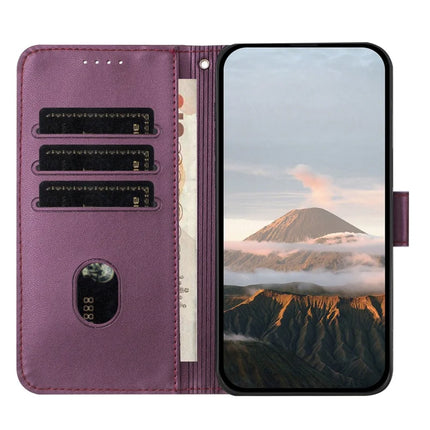 YX0090 For Samsung Galaxy A06 Case Triangle Imprint Leather Phone Cover with Lanyard