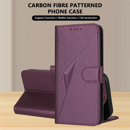 YX0090 For Samsung Galaxy A06 Case Triangle Imprint Leather Phone Cover with Lanyard