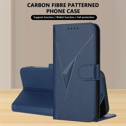 YX0090 For Samsung Galaxy A06 Case Triangle Imprint Leather Phone Cover with Lanyard