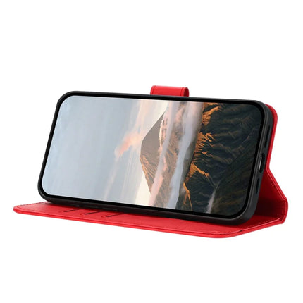 For Samsung Galaxy A35 5G Case Triangle Imprint Leather Phone Cover with Lanyard