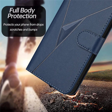 YX0090 For Honor 200 5G Case Triangle Imprint Leather Phone Cover with Lanyard