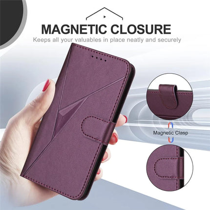 YX0090 For Honor 200 5G Case Triangle Imprint Leather Phone Cover with Lanyard