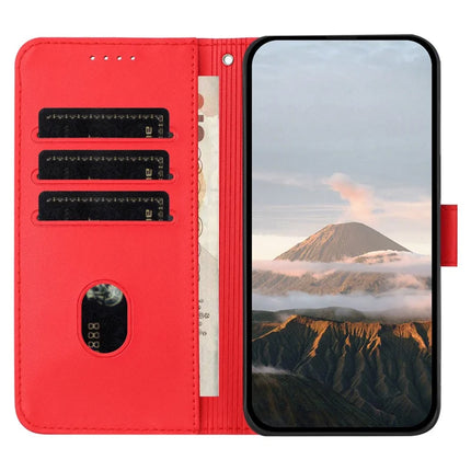 YX0090 For Honor 200 5G Case Triangle Imprint Leather Phone Cover with Lanyard