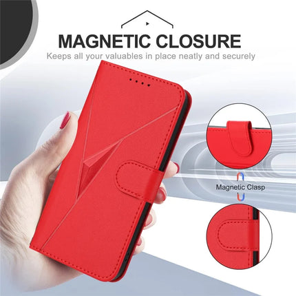 YX0090 For Honor 200 5G Case Triangle Imprint Leather Phone Cover with Lanyard