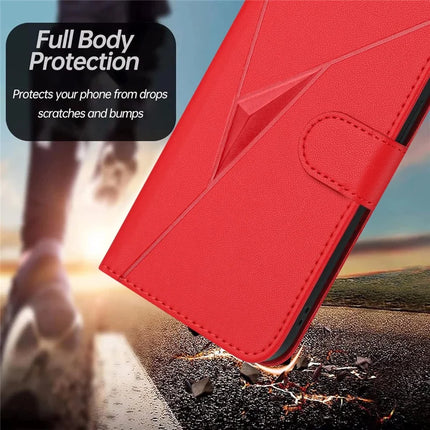 YX0090 For Honor 200 5G Case Triangle Imprint Leather Phone Cover with Lanyard
