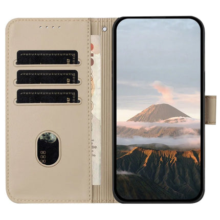 YX0090 For Honor 200 5G Case Triangle Imprint Leather Phone Cover with Lanyard
