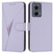 For Motorola Edge (2024) 5G Case Triangle Imprint Leather Phone Cover with Lanyard - Light Purple