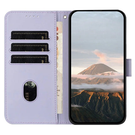 For Motorola Edge (2024) 5G Case Triangle Imprint Leather Phone Cover with Lanyard