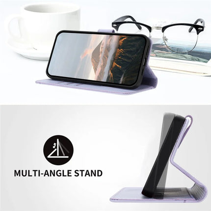 For Motorola Edge (2024) 5G Case Triangle Imprint Leather Phone Cover with Lanyard