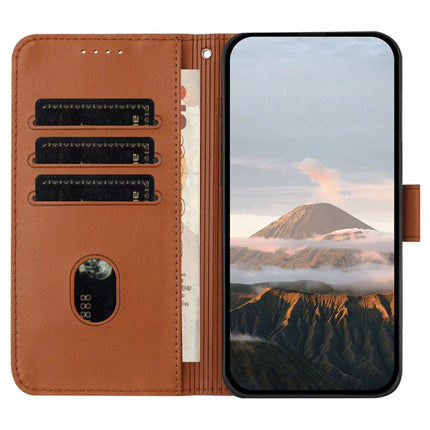 For Motorola Edge (2024) 5G Case Triangle Imprint Leather Phone Cover with Lanyard
