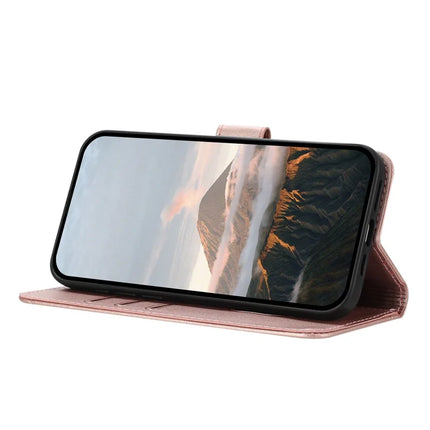 For Motorola Edge (2024) 5G Case Triangle Imprint Leather Phone Cover with Lanyard