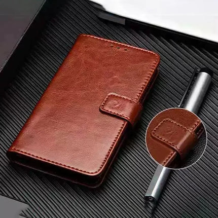 IDEWEI For Samsung Galaxy A06 Stand Case Crazy Horse Texture Leather Phone Cover