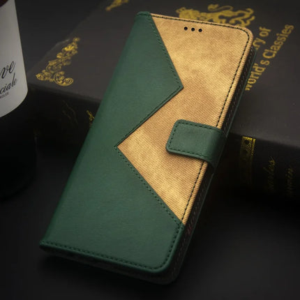 IDEWEI For Samsung Galaxy A06 Case Card Slots Splicing Color Leather Phone Cover