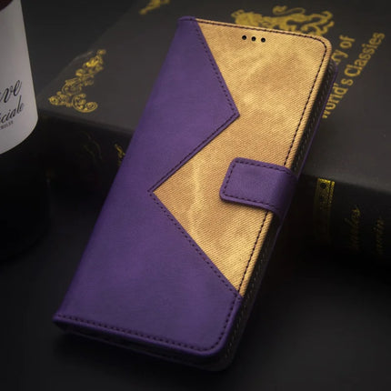 IDEWEI For Samsung Galaxy A06 Case Card Slots Splicing Color Leather Phone Cover