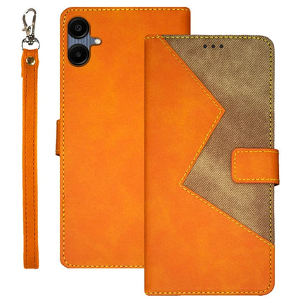 IDEWEI For Samsung Galaxy A06 Case Card Slots Splicing Color Leather Phone Cover - Yellow