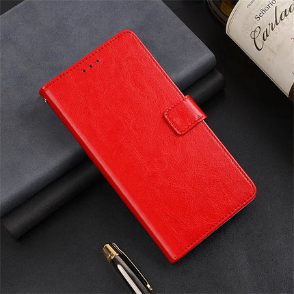 IDEWEI For Samsung Galaxy A06 Case Card Slots Holder Leather Phone Cover Crazy Horse Texture