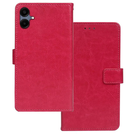 IDEWEI For Samsung Galaxy A06 Case Card Slots Holder Leather Phone Cover Crazy Horse Texture - Rose