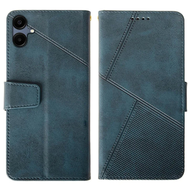 IDEWEI For Samsung Galaxy A06 Case Leather Wallet Phone Cover Stand Calf Texture - Blue