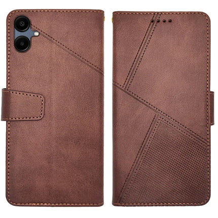 IDEWEI For Samsung Galaxy A06 Case Leather Wallet Phone Cover Stand Calf Texture - Coffee