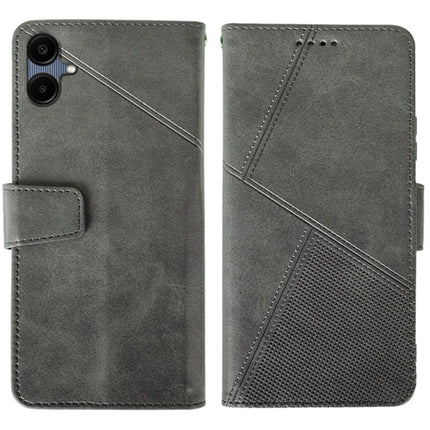 IDEWEI For Samsung Galaxy A06 Case Leather Wallet Phone Cover Stand Calf Texture - Grey