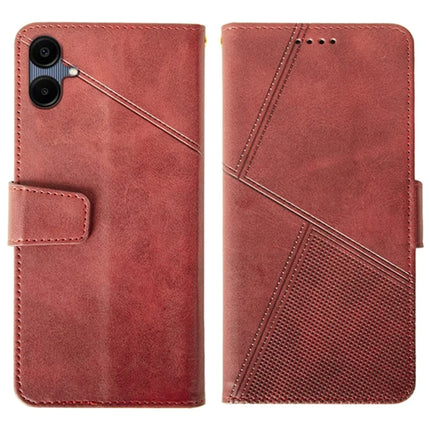 IDEWEI For Samsung Galaxy A06 Case Leather Wallet Phone Cover Stand Calf Texture - Red