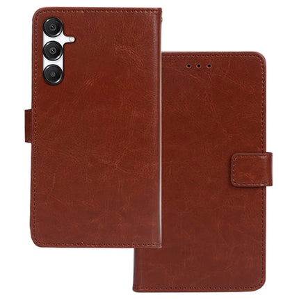 IDEWEI For Samsung Galaxy A16 5G  /  4G Case Card Slots Holder Leather Phone Cover Crazy Horse Texture - Brown
