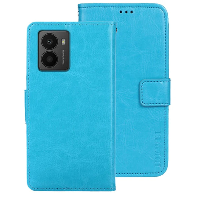 IDEWEI For HMD Fusion 5G Stand Case Crazy Horse Texture Leather Phone Cover - Sky Blue
