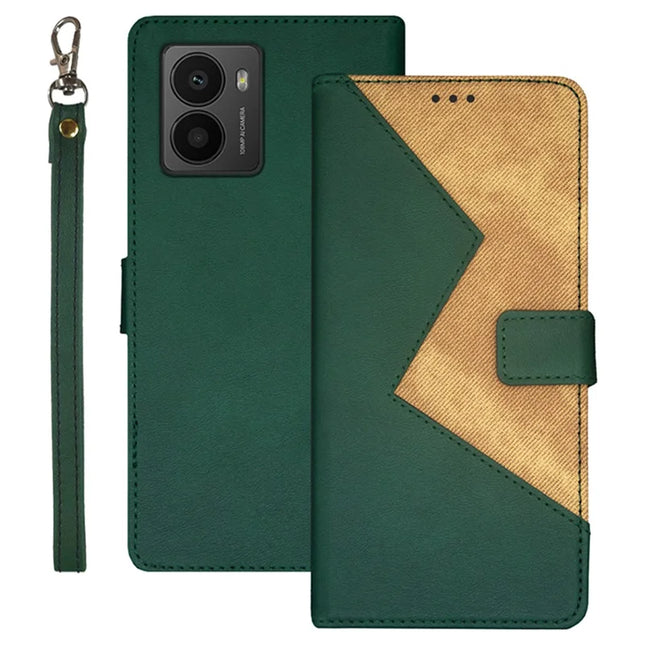 IDEWEI For HMD Fusion 5G Case Card Slots Splicing Color Leather Phone Cover - Green