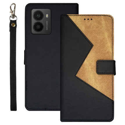 IDEWEI For HMD Fusion 5G Case Card Slots Splicing Color Leather Phone Cover - Black