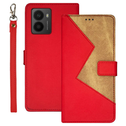 IDEWEI For HMD Fusion 5G Case Card Slots Splicing Color Leather Phone Cover - Red
