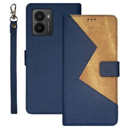 IDEWEI For HMD Fusion 5G Case Card Slots Splicing Color Leather Phone Cover - Blue