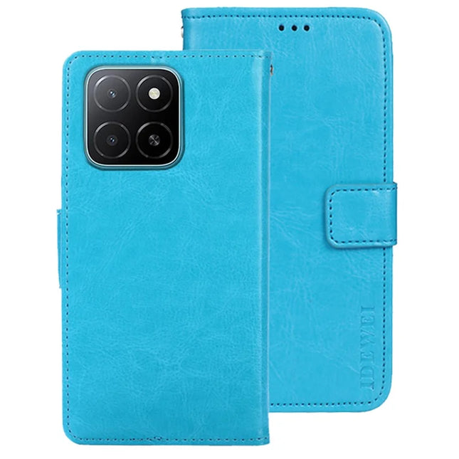 IDEWEI For Honor X5b Stand Case Crazy Horse Texture Leather Phone Cover - Sky Blue
