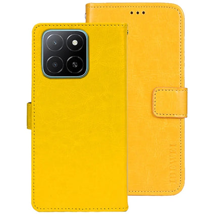 IDEWEI For Honor X5b Stand Case Crazy Horse Texture Leather Phone Cover - Yellow