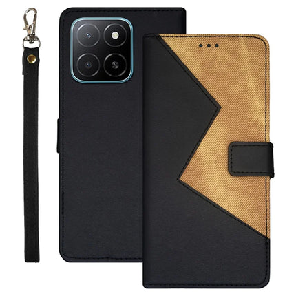 IDEWEI For Honor X5b Case Card Slots Splicing Color Leather Phone Cover - Black