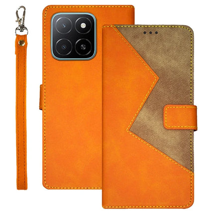 IDEWEI For Honor X5b Case Card Slots Splicing Color Leather Phone Cover - Orange