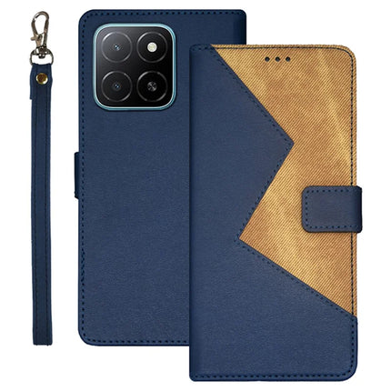 IDEWEI For Honor X5b Case Card Slots Splicing Color Leather Phone Cover - Blue