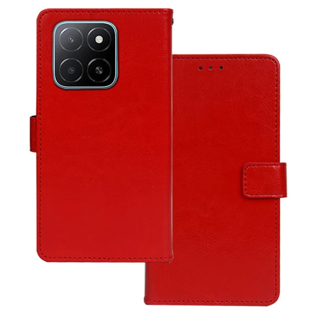 IDEWEI For Honor X5b Case Card Slots Holder Leather Phone Cover Crazy Horse Texture - Red
