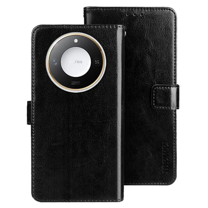 IDEWEI For Honor X60 5G Stand Case Crazy Horse Texture Leather Phone Cover - Black