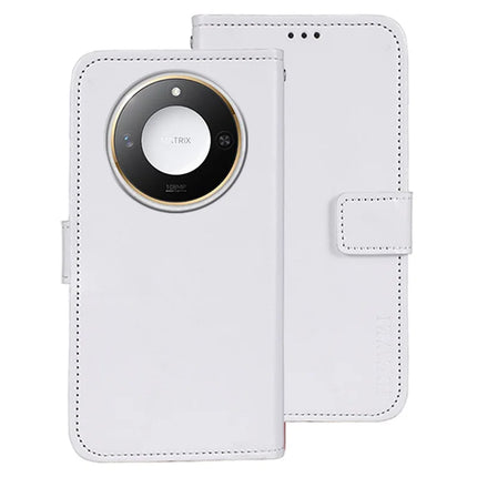IDEWEI For Honor X60 5G Stand Case Crazy Horse Texture Leather Phone Cover - White