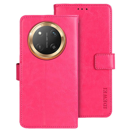 IDEWEI For Honor X60 Pro 5G Stand Case Crazy Horse Texture Leather Phone Cover - Rose